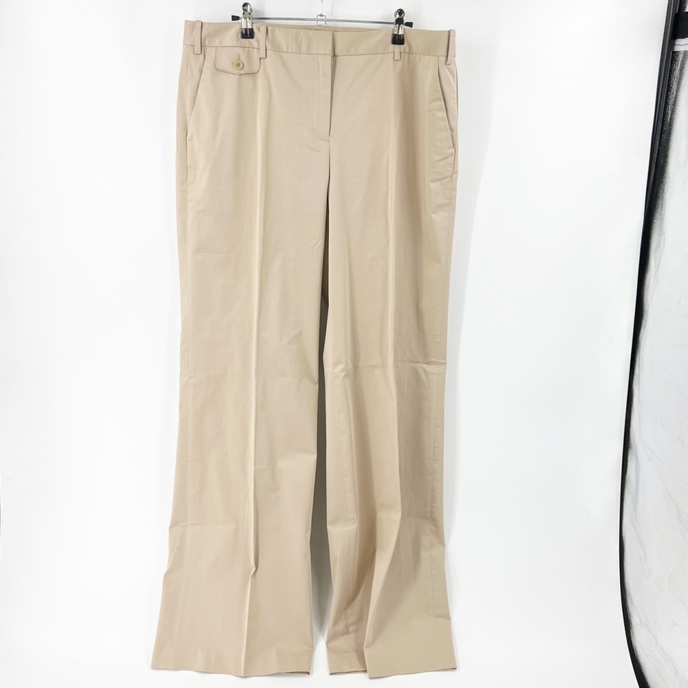 ✅ NWT TALBOTS SIGNATURE WIDE LEG TAN TROUSER SIZE 14 LONG